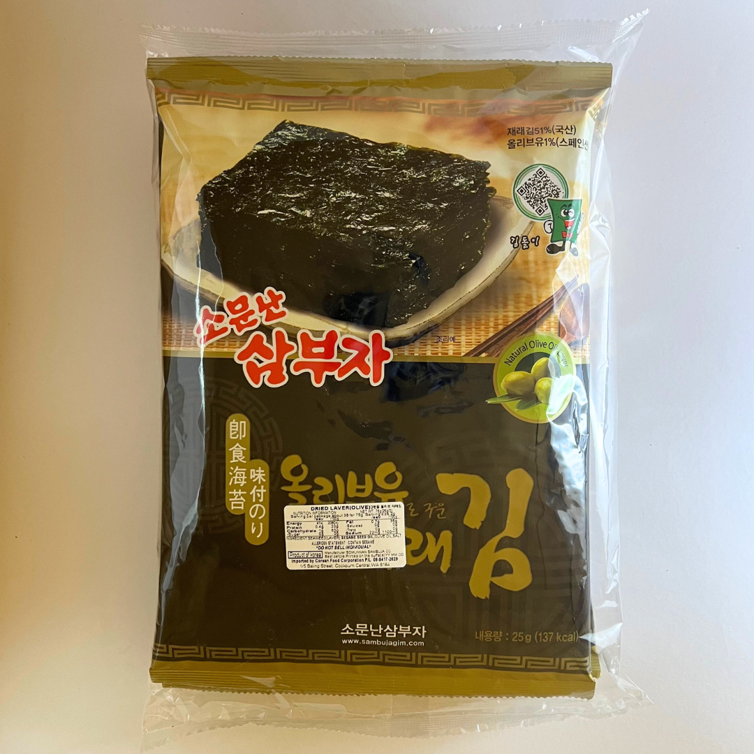 삼부자 올리브 전장재래김 25g*3(SBJ Olive Roasted Seaweed 25g*3)