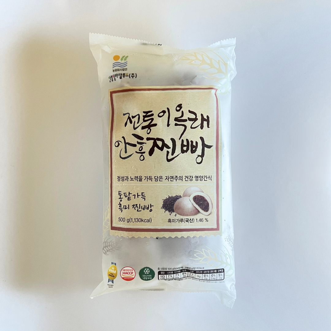 전통이옥래 안흥찐빵 흑미 500g(AH Black Rice Redbean Bun 500g)